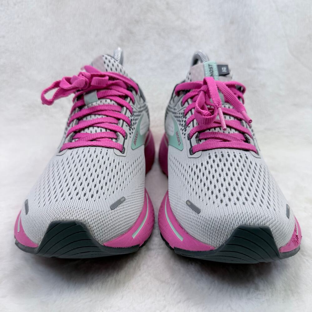 Brooks Ghost 14 Womens Running Shoes Gray Pink Size 8 Athletic Sneakers Shoe - Picture 3 of 10